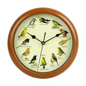 Hot Sale Modern Vintage 13 Inch Round Wall Clock Quartz Design <strong>Cuckoo</strong> Bird <strong>Call</strong> Music Needle Display Living Room Made Plastic - Product Image 1