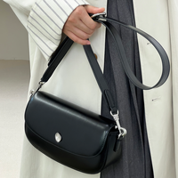 Sac à bandoulière de luxe en cuir véritable pour femme avec sangle réglable, fermeture à fermoir de 4 pouces, sac à main tendance à sangle unique