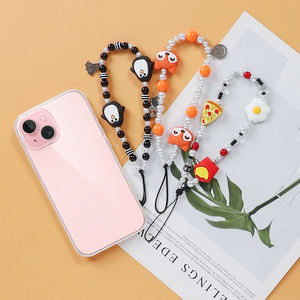 Chaîne de téléphone en perles acryliques œil de mauvais œil, sangle de téléphone, <span class=keywords><strong>pingouin</strong></span>, renard, <span class=keywords><strong>pizza</strong></span>, pendentif en silicone personnalisé, charme de téléphone mignon pour étui de téléphone - Product Image 1