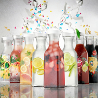 Bouteille d'eau carrée en PET de 50 oz avec bouchon à vis 1500 ml pour eau minérale, boissons gazeuses, jus, lait, smoothies