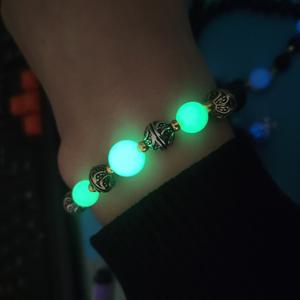 Chakra Luminous Jewelry Bracelet Vintage Ball Lava Volcanic Stone Glow Bead Bracelet - Product Image 3