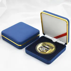 RENHUI 빈 실버 선물 케이스 골드 박스 금속 공예 주문 도전 동전 상자 케이스