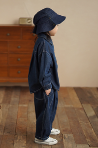 Nouvelle Collection Automne 2025 <span class=keywords><strong>YuYuan</strong></span> – Ensemble Chemise et Pantalon en Jean Rayé Tendance pour Garçons – Vêtements Décontractés en Polyester/Coton pour Enfants - Product Image 5