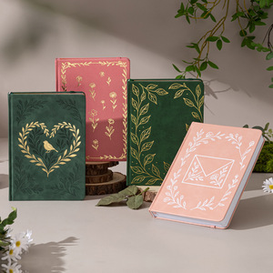 Set de Diario Botánico LABON, Cuaderno de Cuero PU con Cubierta con Relieve de Flores y Hojas, Diario con Estética Inspirada en la Naturaleza - Product Image 4