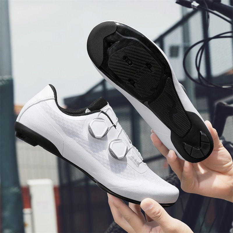 White and black road lock shoes