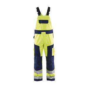 BLAKLADER - 266018113389C70 Pantalones con pechera de alta visibilidad Amarillo/Azul marino-EAN 7330509854976 ROPA DE TRABAJO DE LA HI-VIS - Product Image 1