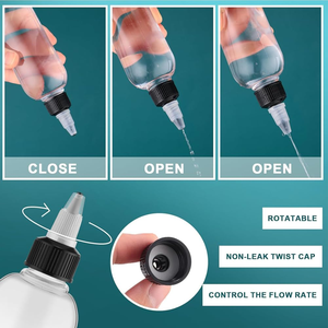 Free Samples 60ml 120ml 150ml 250ml Clear Amber Squeeze <b>Plastic</b> Paint Ink Hair Oil Applicator Bottle with Bamboo Twist Top <b>Cap</b> - Product Image 4