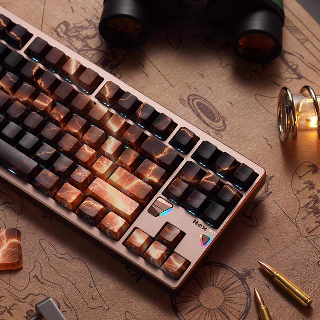 Lightning-Themed Keycaps 135 Keys Cherry Profile Side Light Translucent PBT Keycaps for 61/64/68 Mechanical Keyboard