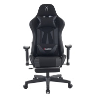 Chaise gamer ergonomique avec repose-pieds en tissu cuir avec soutien lombaire