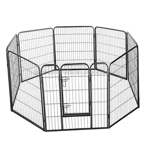 बड़े खड़ी धातु कुत्ते के पिंजरे kennels पिछवाड़े खेलने बाड़ वेल्डेड पशु व्यायाम playpen बड़े स्टील कुत्ते के पिंजरे
