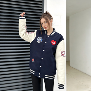 Wholesale High Quality Baseball <b>Jacket</b> Custom Embroidery Logo Letterman <b>Jacket</b> For Men <b>Women</b> Fashion Streetwear Varsity <b>Jacket</b> - Product Image 2