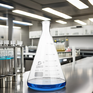Frasco triangular de vidrio de borosilicato de 5000mL, vaso de precipitados graduado cónico de cuello recto para uso en laboratorio químico, vidrio transparente - Product Image 6