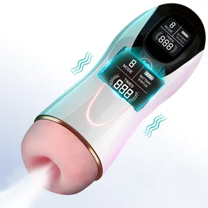 Groothandel Veilige Elektrische Vertraagde Ejaculatie Realistische Stuwende Vibrator Volwassen Speelgoed Mannen Masturbator Cup