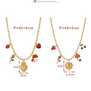 Collier Cœur Cerise Esthétique Coquette Y2K avec Breloques Papillon & Coquillage, Ras-de-cou Mignon, Accessoires d'Été pour la Plage, Cadeau Tendance pour Filles - Product Image 4