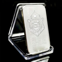 Lingot en métal plaqué argent de haute qualité, design gratuit, vente en gros, durable, élégant, souvenir de collection, barre plaquée argent de 1 once