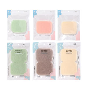 LMLTOP Soft <b>Sponge</b> <b>Facial</b> Cleansing Pad Large Size For General Use With Honeycomb Mesh Design In Pink Green Rice Coffee Colors - Product Image 1