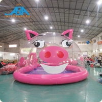 Château gonflable commercial sur le thème des cochons, palais de cristal, aire de jeux avec fosse à balles pour les événements commerciaux