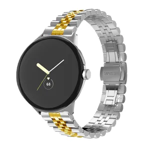 Correa de reloj de pulsera de repuesto para Metal con hebilla clásica, correa de acero inoxidable para reloj Google Pixel