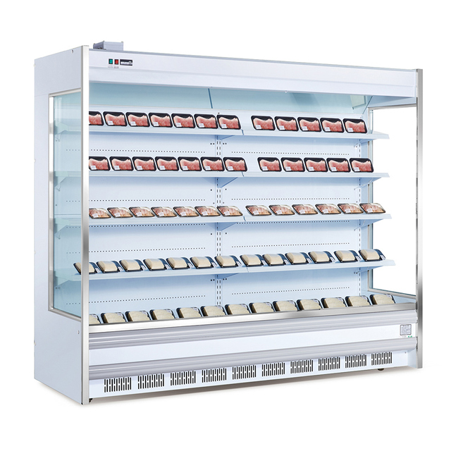 2M Supermarket Multideck Beer Showcase Chiller Open Display Fridge LED Light Second Hand Beverage Refrigeration Equipment Air