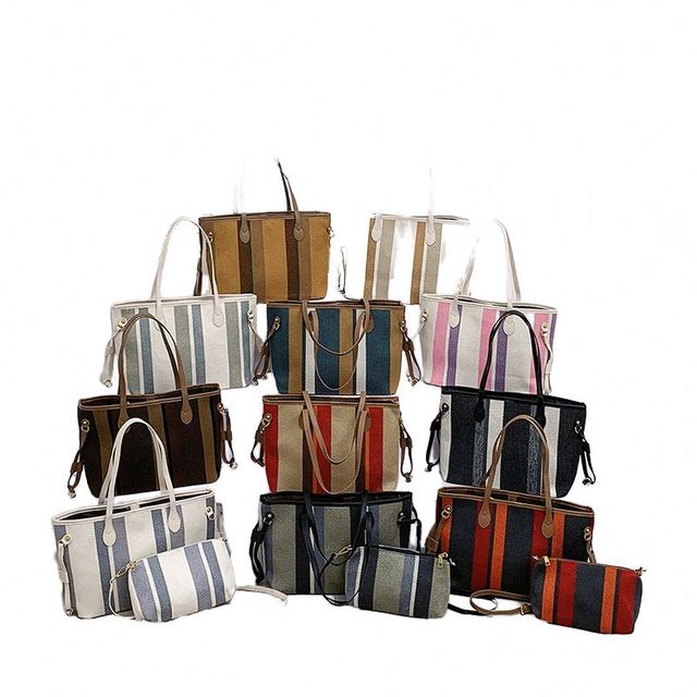 Women's Large Capacity 2-in-1 Fashion Tote Bag Canvas Single Shoulder Crossbody Zipper Closure Purse Durable Eco-Friendly Soft