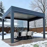 Gazebo de plage en aluminium avec éclairage LED - Structure extérieure durable, imperméable, résistante au vent, anti-UV, écologique, résistante aux rongeurs et à la décomposition