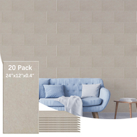 Lot de 20 panneaux acoustiques autocollants de 24x12 pouces pour couloir long avec moins de joints par pied carré de mur
