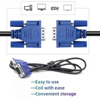 Câble VGA Haute Qualité 1080p Mâle-Mâle, Vente Chaude, Connecteur VGA 15 Broches 3+2, Câble Vidéo HD pour Ordinateur et Projecteur