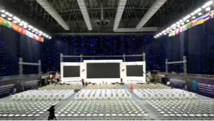 Rideau de scène LED matriciel en tissu étoilé, toile de fond RVBW en PVC pour événements hôteliers et fêtes, mode de contrôle DMX512 3*6 - Product Image 4