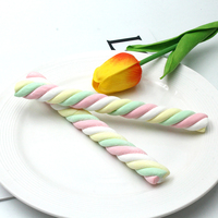 Guimauves en forme de corde torsadée colorées arc-en-ciel de 9g, saveur fruitée, bonbons guimauves torsadés