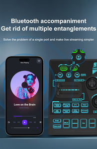 Huayi Voice SX91 Mix Console Amplificador Mezclador Tarjeta de sonido Bluetooth Computadora Mezcla de audio para grabación de estudio y en vivo - Product Image 5