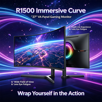 Monitor Curvo R1500 da 27 Pollici con Logo Personalizzato, 240Hz, 1ms, Schermo VA 1920x1080 FHD per Importatori di Elettronica di Consumo e Catene di Negozi