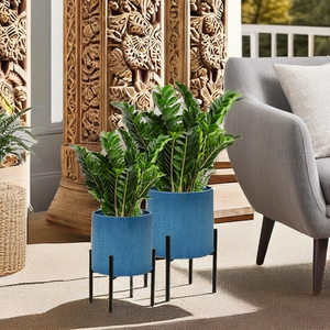 Jardinière carrée décorative en métal ajouré avec trou de drainage pour porche, patio et jardin - Pure - Product Image 2