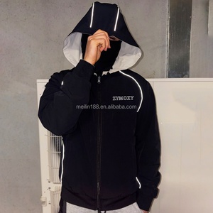 Vestes coupe-vent en nylon réfléchissantes 3M personnalisées pour hommes, style streetwear décontracté, imperméables et résistantes au vent, avec fermeture éclair - Product Image 1
