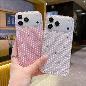 Coque de téléphone portable en cristal dégradé, perles et diamants pour iPhone 17 16 15 14 Pro Max, étui arrière scintillant, brillant, néon, luxe, étoiles, pour filles - Product Image 2