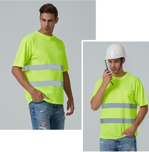 Tùy Chỉnh Phản Quang Vành Đai Xây Dựng Kỹ Thuật Huỳnh Quang <span class=keywords><strong>Hi</strong></span> <span class=keywords><strong>VIS</strong></span> T-Shirt Ngoài Trời Phản Quang Áo Thun Ngắn Tay Áo Làm Việc T Áo Sơ Mi - Product Image 3