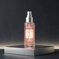 Spray Facial Fermenté de Luxe pour Soins de la Peau, Boîte Géométrique Rose Mat Personnalisée, Fabricant de Brume Sérum Microcapsule Élégante