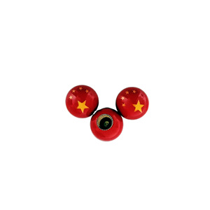 Capuchons de valve de voiture série 666 drapeau chinois 19x17,5mm ABS avec noyau en cuivre, couvercles universels anti-poussière pour pneus - Product Image 4