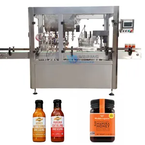 WB-JG4 Automatic honey sauce bottling line glass jar filling capping labeling machine fruit jam filling line