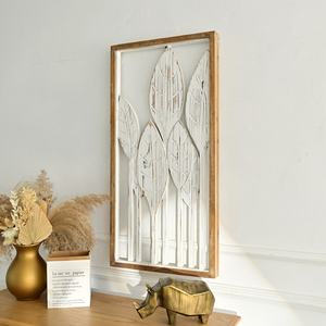 Decoración de Pared Rectangular Rústica de MDF con Diseño Floral, Ecológica, Hecha a Mano, Lavable, con Patrón Personalizado - Product Image 2