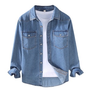 Chemises en jean pour hommes en gros personnalisées, de haute qualité, respirantes, vintage, décontractées - Product Image 5