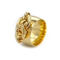 Dropshipping Schmuck Damen Herren besonderes Geschenk Mode 14mm dicker Finger großer Ring Edelstahl 18k Gold Kette breiter Ring
