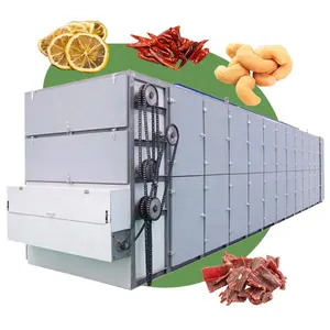 Túnel Ar Gás Automático Ginger Yam Fruit Food Transportador Abóbora Semente Mesh Belt Secador Máquina de Secagem para Forno