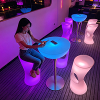 Table de bar LED moderne à haut plateau, rechargeable et illuminée, pour discothèque, salon, salle de banquet, mesa de bar iluminada