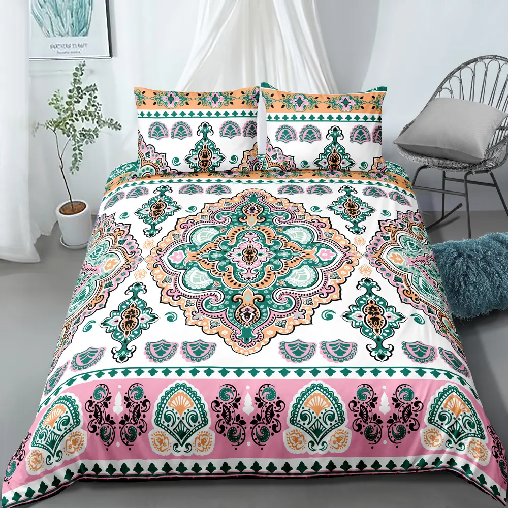 Boho 3d dicetak selimut penutup Set 6 Pcs Bohemian Duvet penutup Set Duvet Set untuk tempat tidur ukuran King