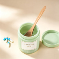 Pot en verre dépoli dégradé de 250 ml avec couvercle hermétique, barrière lumineuse, qualité alimentaire, pour extrait de plante sec, poudre, capsule, gomme