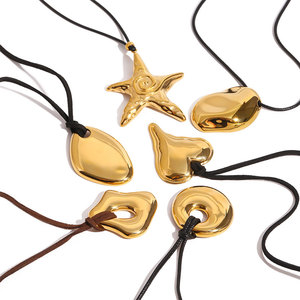 Bulk Fashion Pendant Necklace 316L Stainless Steel 14k 18k Pvd Gold Plated <b>Rope</b> Necklace for Women - Product Image 2