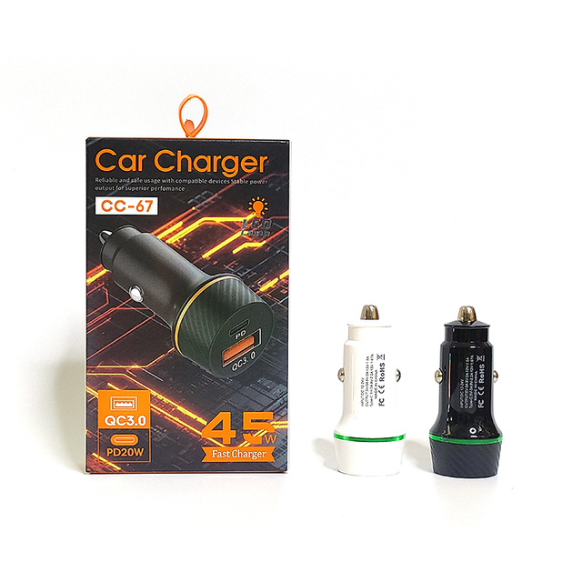 12W CHEAP Universal Car Charger for Phone USB&Type C PD LED Quick Phone Car Charger Adapter