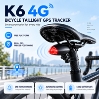 Traceur GPS pour vélo K6 4G, feu arrière intelligent, suivi en temps réel, antivol, localisateur de vélo avec plateforme de suivi gratuite