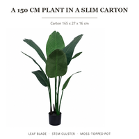 Plante artificielle Oiseau de paradis en pot, grande plante d'intérieur, faux arbre à feuilles de bananier, décoration d'intérieur, vert réaliste