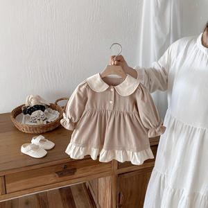 ชุดเดรสเด็กผู้หญิงสไตล์เกาหลีตะวันตก คอลเลคชั่นฤดูใบไม้ร่วง 2025  แบบเจ้าหญิง  คอปกแต่งลูกไม้ แขนยาว ลายเรียบ สำหรับเด็ก - Product Image 4